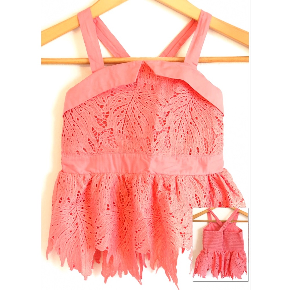 4t Oshkosh Coral lace top.